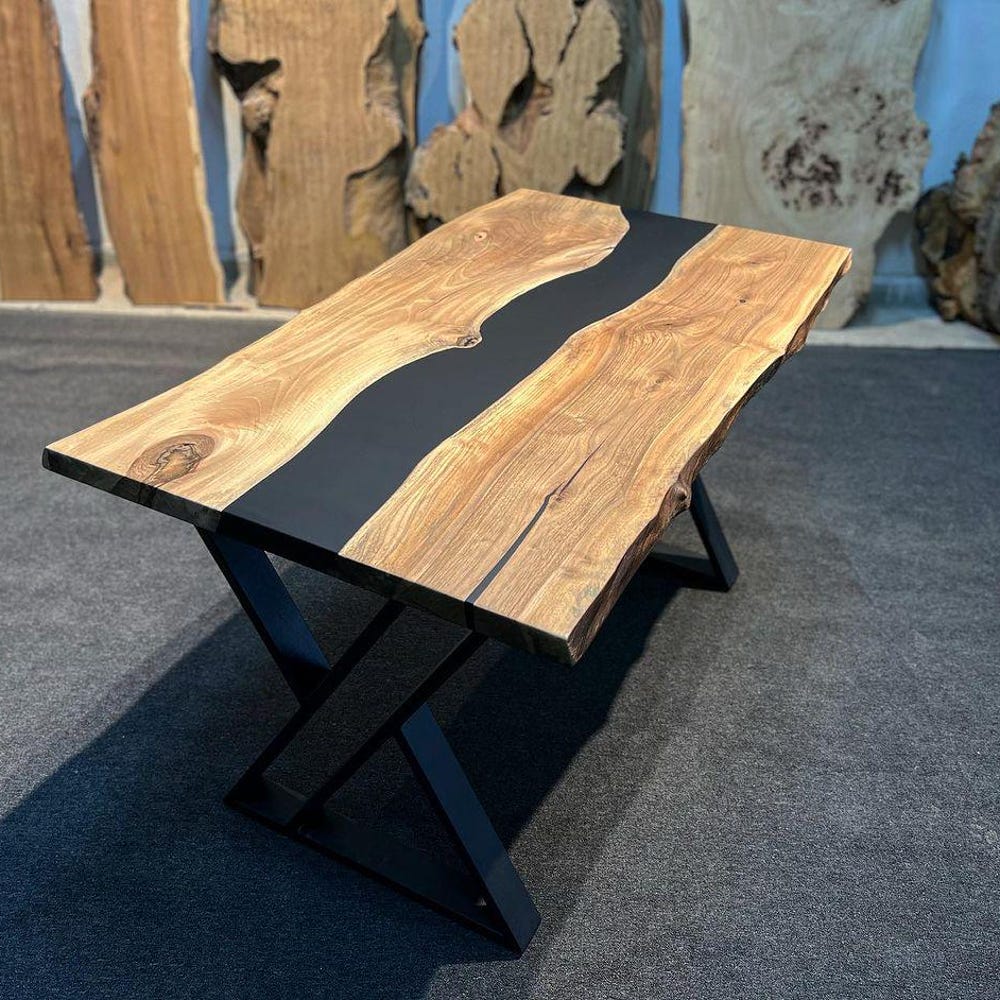 Epoxy TableTop ,Luxury dining Table, sofa, Side center table top Live Edge Walnut Table, Custom Order, Epoxy Resin River Table, Natural Wood