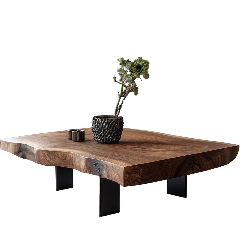 Walnut Coffee Table, Live Edge Coffee Table, Modern Coffee Table, Natural Wood Coffee Table