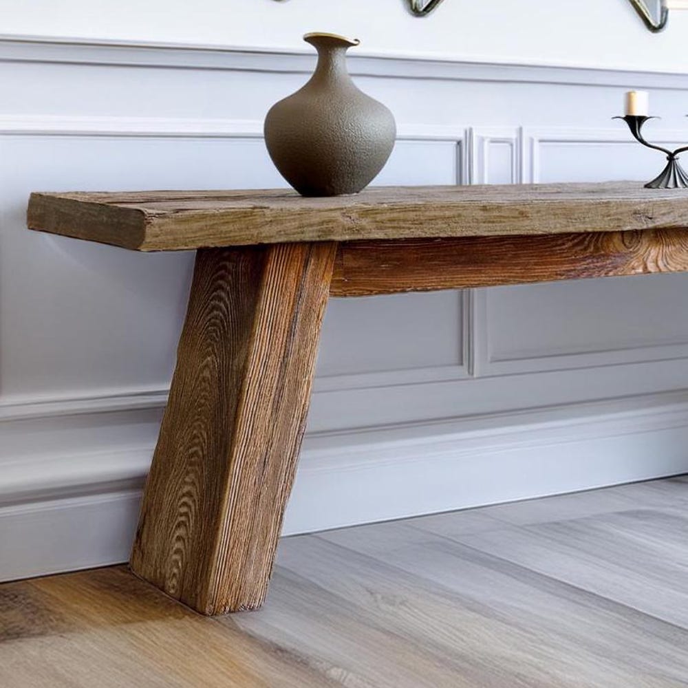 Custom Rustic Wooden Console Table – Handmade Farmhouse Live Edge Solid Wood Entryway Hallway Dresser – Narrow Handcrafted for Living Room