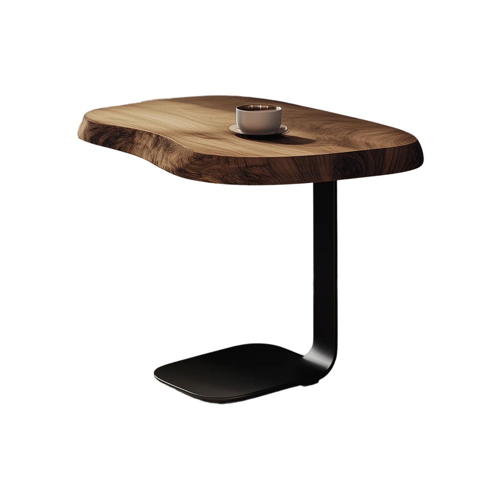 Walnut C Side Table, Wooden Side Table, Sofa Table, Walnut Side Table, Wooden C Side Table