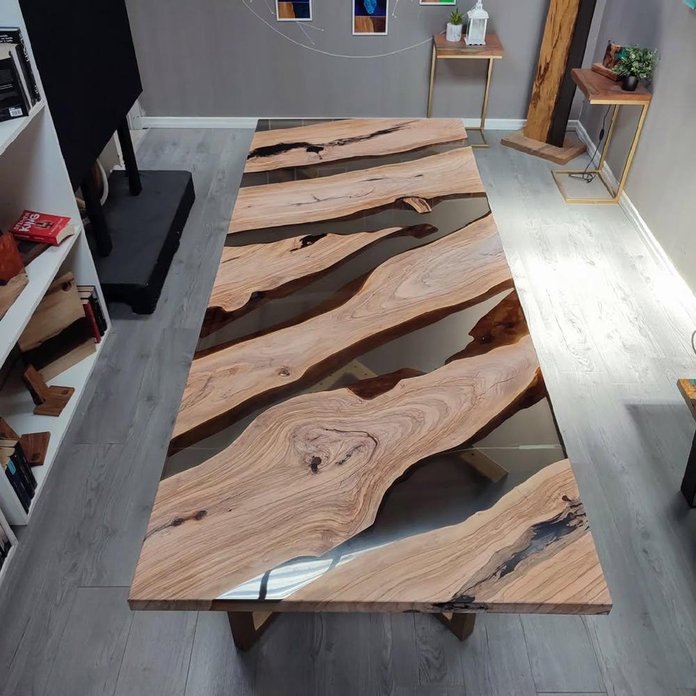 Epoxy TableTop ,Luxury dining Table, sofa, Side center table top Live Edge Walnut Table, Custom Order, Epoxy Resin River Table, Natural Wood