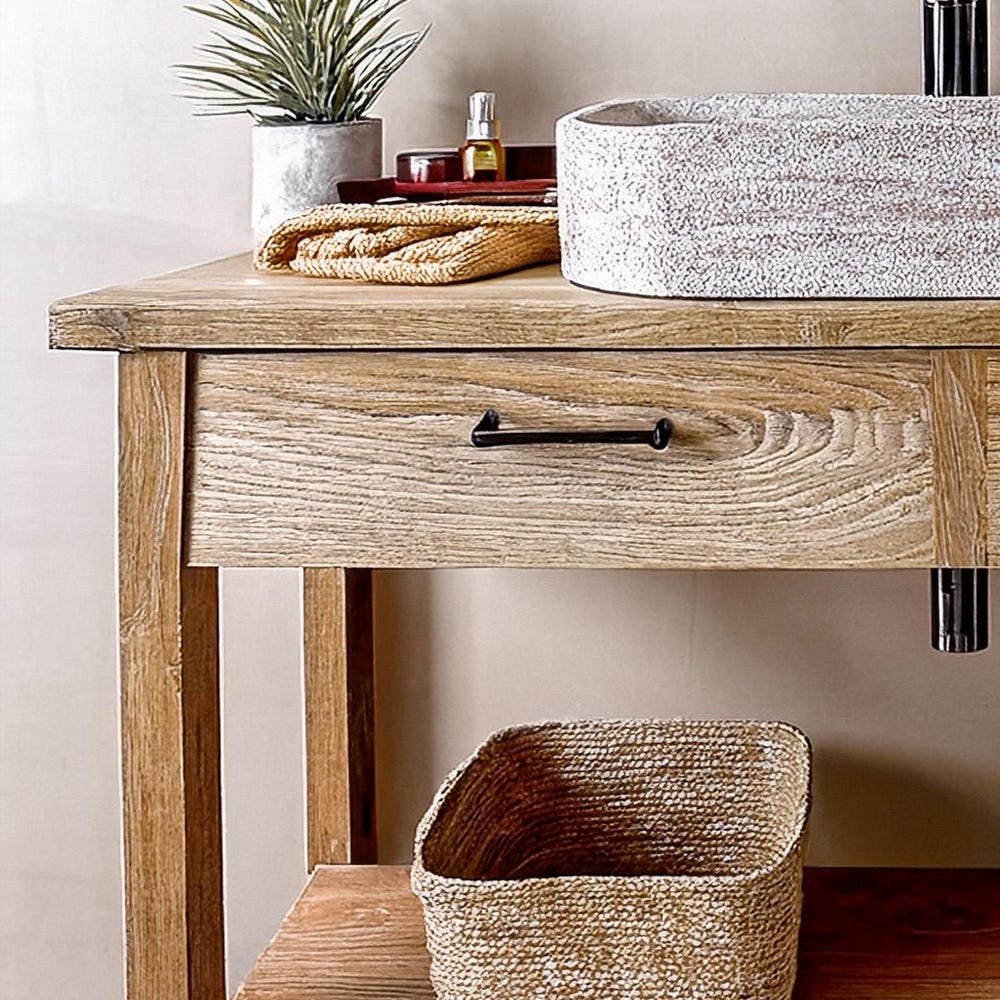 Custom Handmade Rustic Wooden Bathroom Vanity - Farmhouse Style Sink Shelf with Live Edge Reclaimed Handcrafted cabinet Wood Country Style