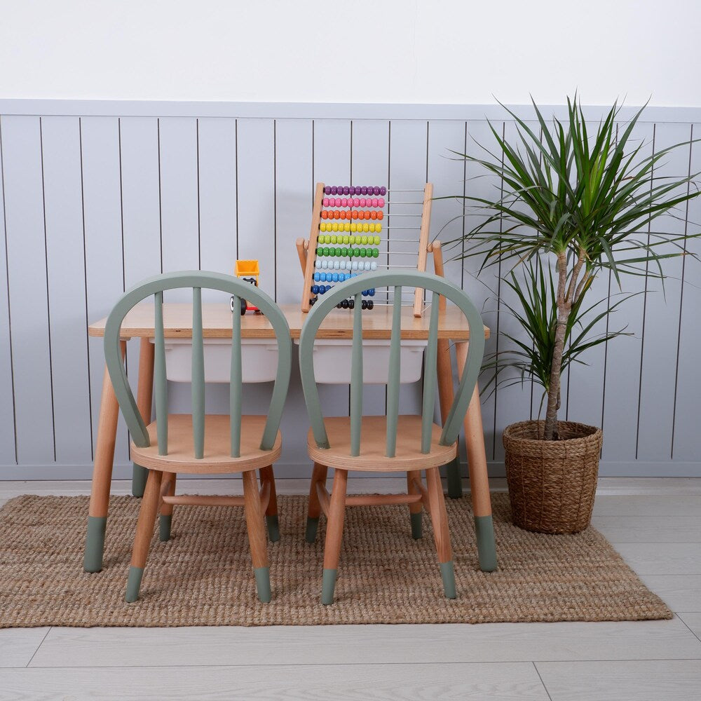 Customizable Montessori Wooden Kids Table, Windsor Chair & Bench – | Special production and offers are made for commercial areas.