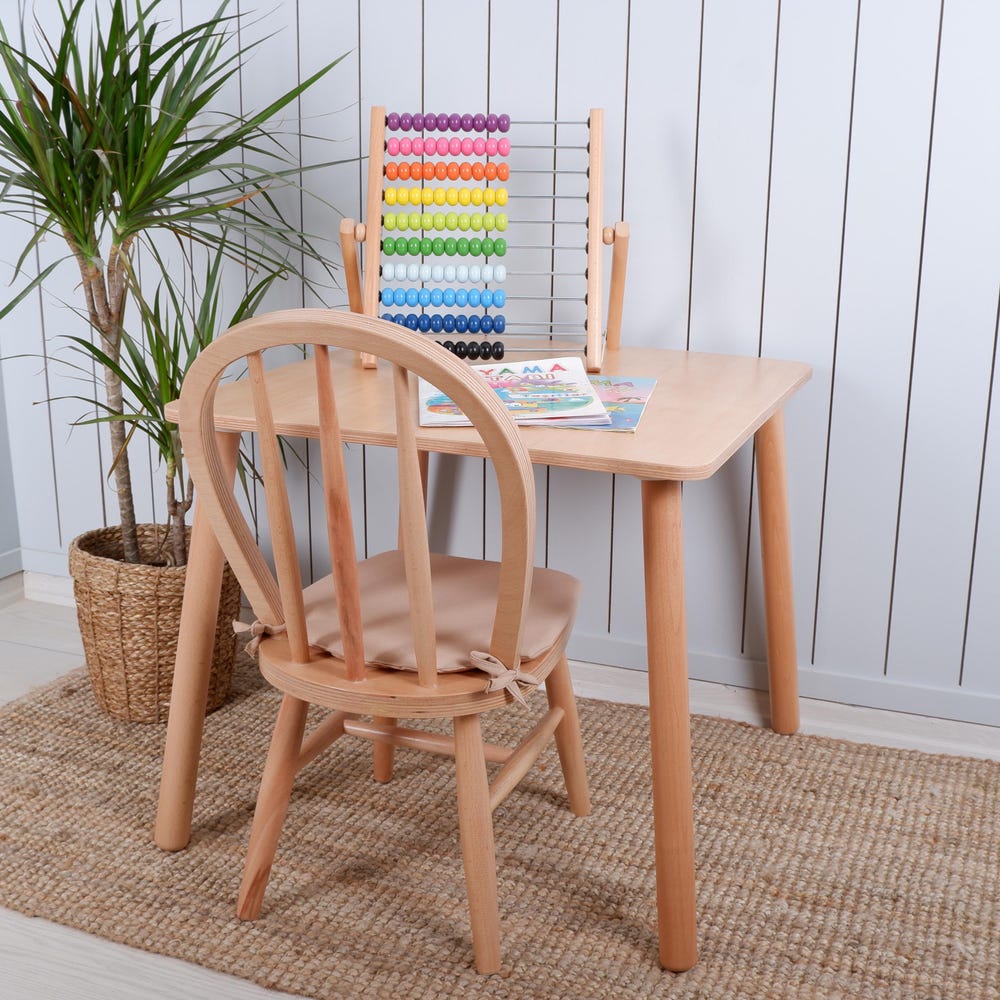 Customizable Montessori Wooden Kids Table, Windsor Chair & Bench – | Special production and offers are made for commercial areas.