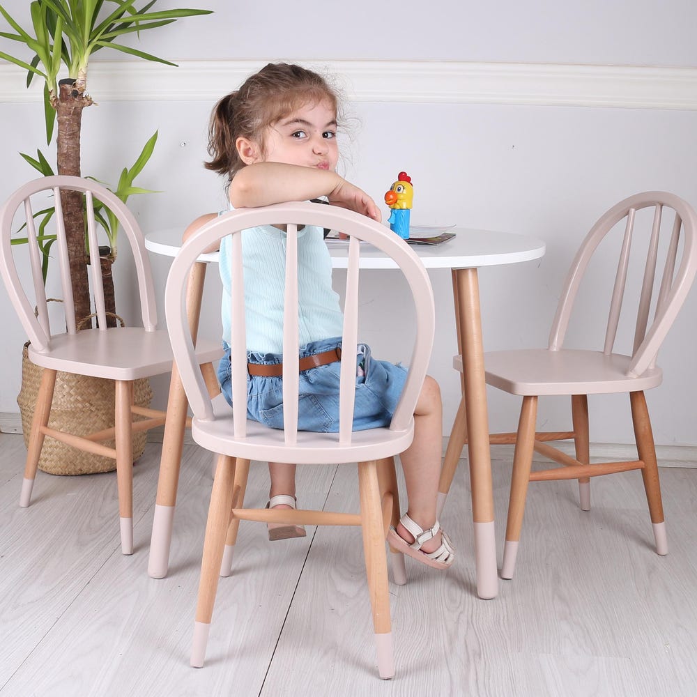 Customizable Montessori Wooden Kids Table, Windsor Chair & Bench – | Special production and offers are made for commercial areas.