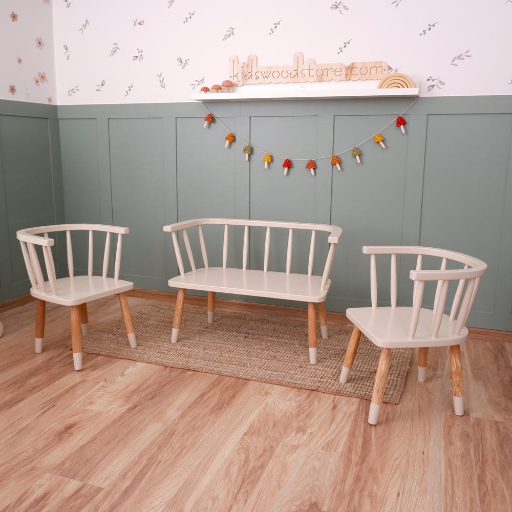 Customizable Montessori Wooden Kids Table, Windsor Chair & Bench – | Special production and offers are made for commercial areas.