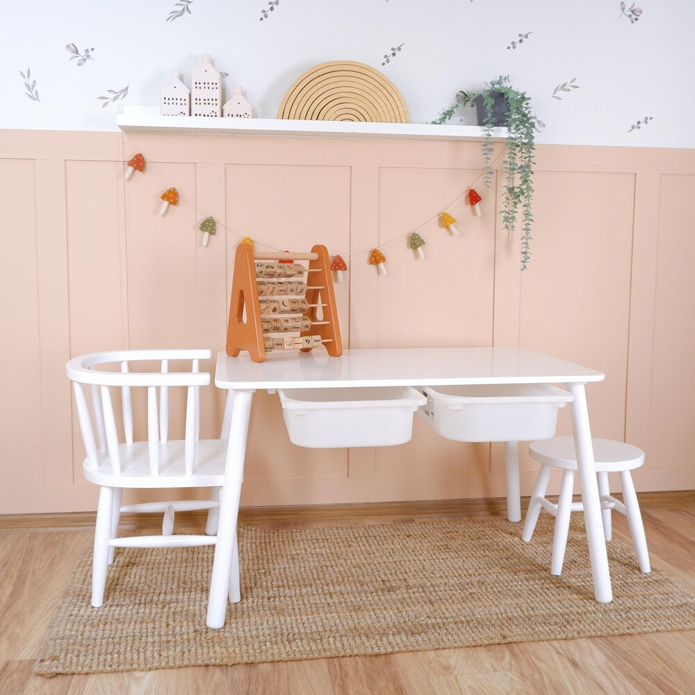 Customizable Montessori Wooden Kids Table, Windsor Chair & Bench – | Special production and offers are made for commercial areas.