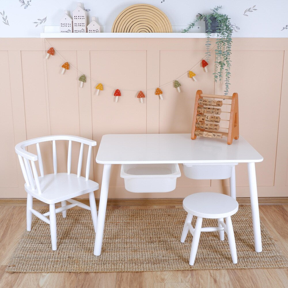 Customizable Montessori Wooden Kids Table, Windsor Chair & Bench – | Special production and offers are made for commercial areas.