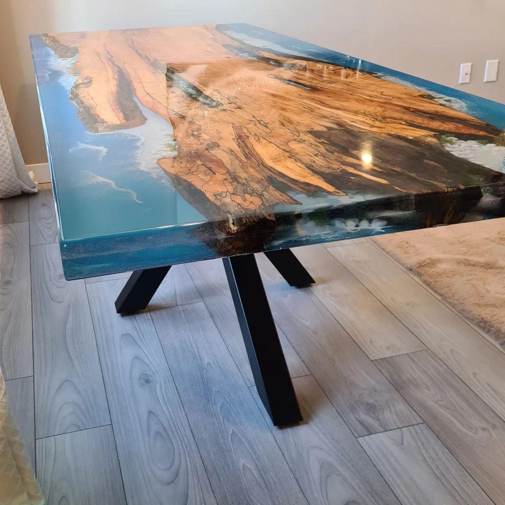 Epoxy TableTop ,Luxury dining Table, sofa, Side center table top Live Edge Walnut Table, Custom Order, Epoxy Resin River Table, Natural Wood