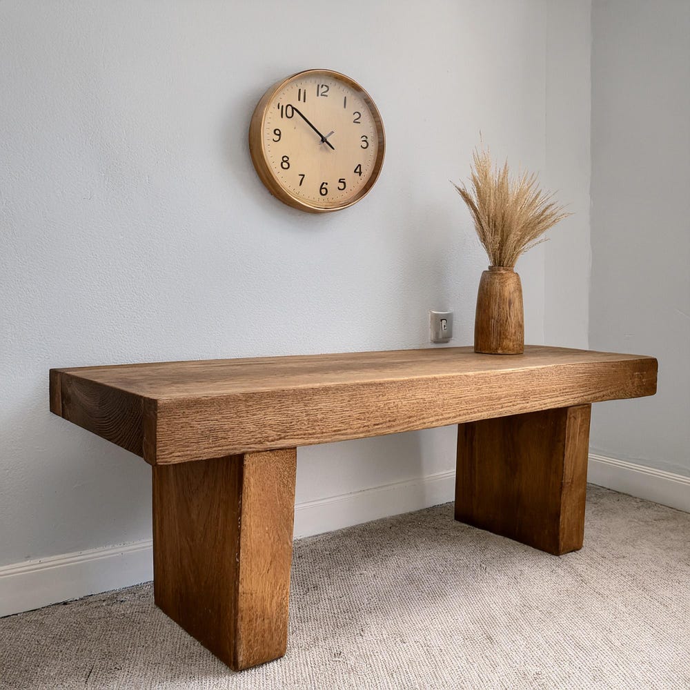 Custom Rustic Wooden Console Table – Handmade Farmhouse Live Edge Solid Wood Entryway Hallway Dresser – Narrow Handcrafted for Living Room