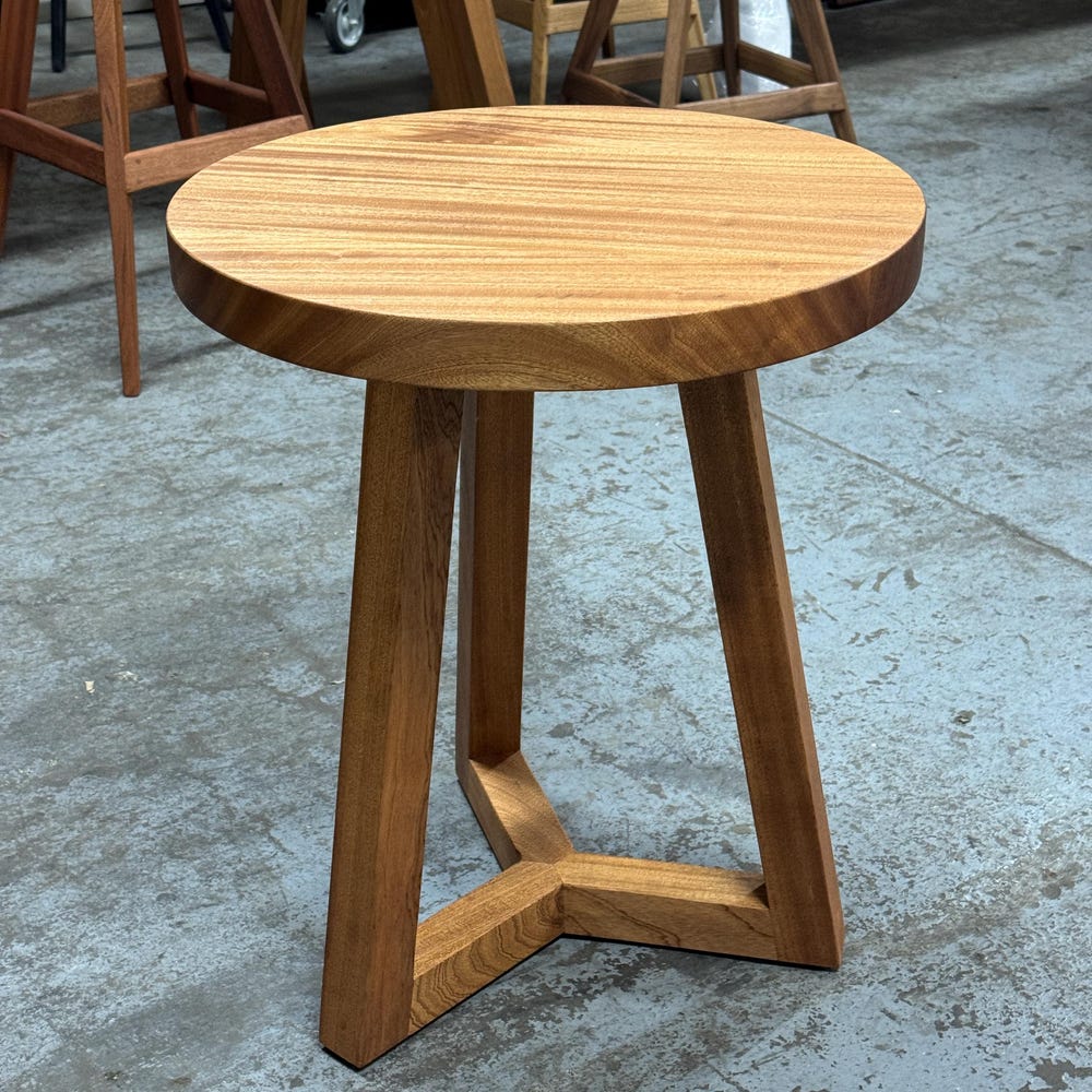 Round Side Table, Solid Wood End Table, Pedestal Table, Custom Table
