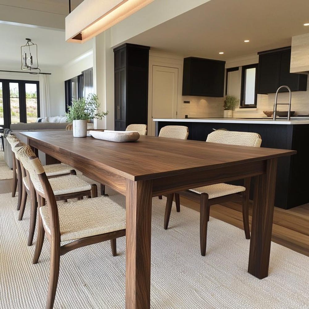 The Piper Dining Table, Family Style Table, Parson Table, Black Walnut Dining Table, White Oak, Maple, Cherry