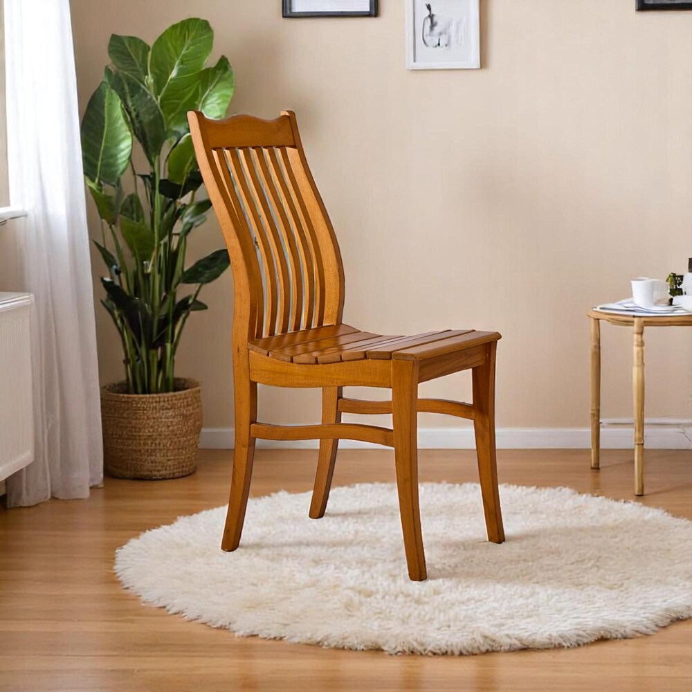 Solid Wood Dining Chair Handmade Rustic Modern Wooden Seat with Durable Finish Eco-Friendly Comfortable Seating