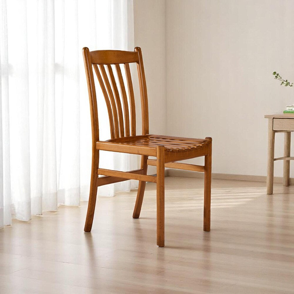 Solid Wood Dining Chair Handmade Rustic Modern Wooden Seat with Durable Finish Eco-Friendly Comfortable Seating