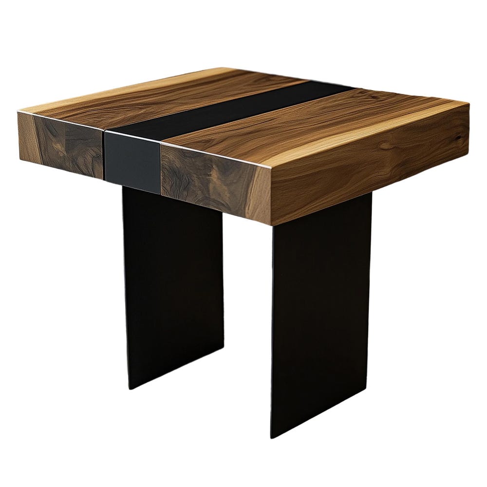 Walnut Side Table, Modern Side Table, Wooden End Table, Living Room Side Table, Side Table