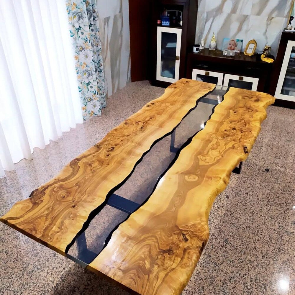 Epoxy TableTop ,Luxury dining Table, sofa, Side center table top Live Edge Walnut Table, Custom Order, Epoxy Resin River Table, Natural Wood