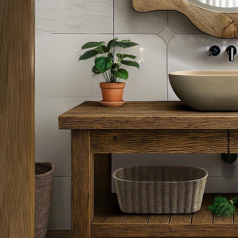 Wooden Rustic Style handmade bathroom vanity live edge solid wood cabinet sink table counter top farmhouse home decor furniture  handcrafted