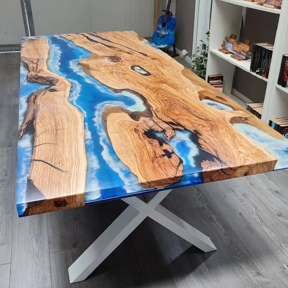 Epoxy TableTop ,Luxury dining Table, sofa, Side center table top Live Edge Walnut Table, Custom Order, Epoxy Resin River Table, Natural Wood