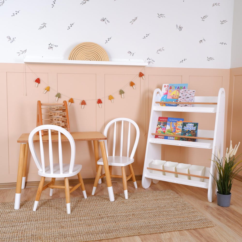 Customizable Montessori Wooden Kids Table, Windsor Chair & Bench – | Special production and offers are made for commercial areas.
