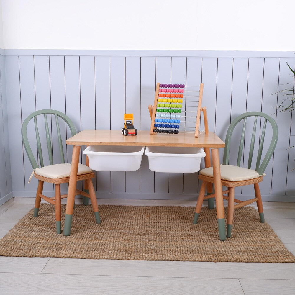 Customizable Montessori Wooden Kids Table, Windsor Chair & Bench – | Special production and offers are made for commercial areas.