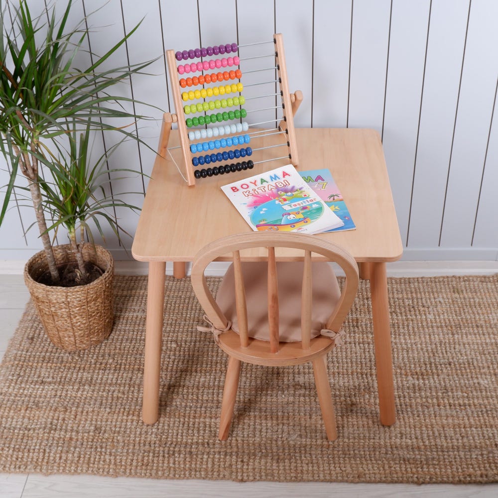 Customizable Montessori Wooden Kids Table, Windsor Chair & Bench – | Special production and offers are made for commercial areas.