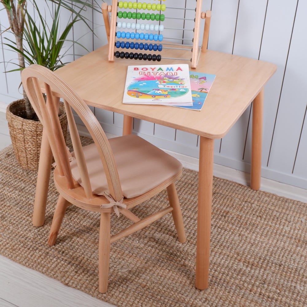 Customizable Montessori Wooden Kids Table, Windsor Chair & Bench – | Special production and offers are made for commercial areas.