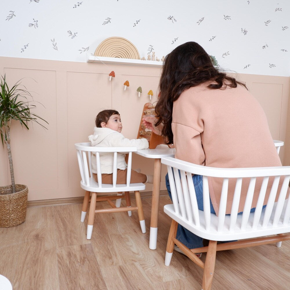Customizable Montessori Wooden Kids Table, Windsor Chair & Bench – | Special production and offers are made for commercial areas.