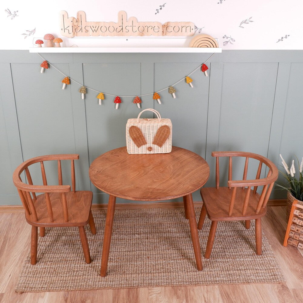 Customizable Montessori Wooden Kids Table, Windsor Chair & Bench – | Special production and offers are made for commercial areas.