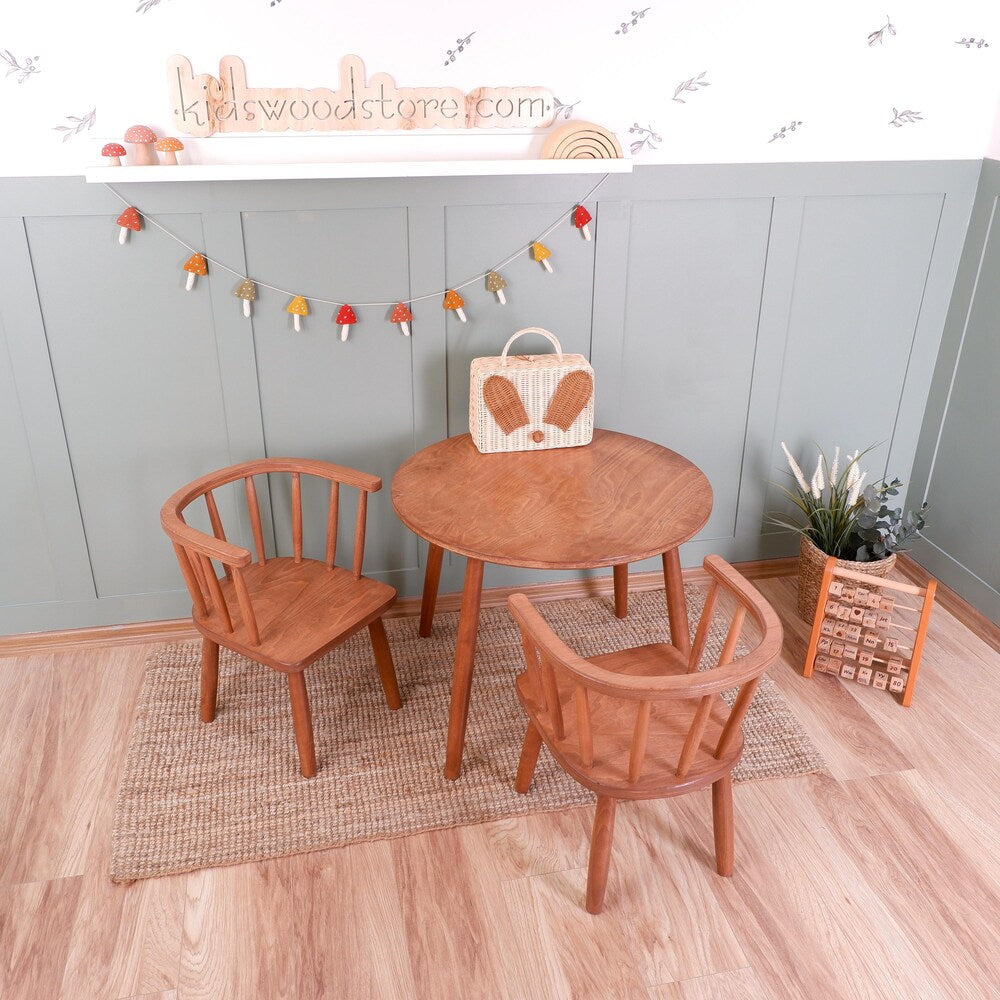 Customizable Montessori Wooden Kids Table, Windsor Chair & Bench – | Special production and offers are made for commercial areas.