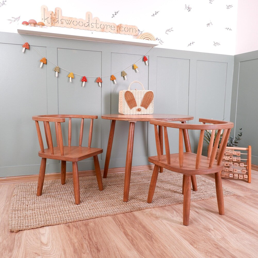 Customizable Montessori Wooden Kids Table, Windsor Chair & Bench – | Special production and offers are made for commercial areas.