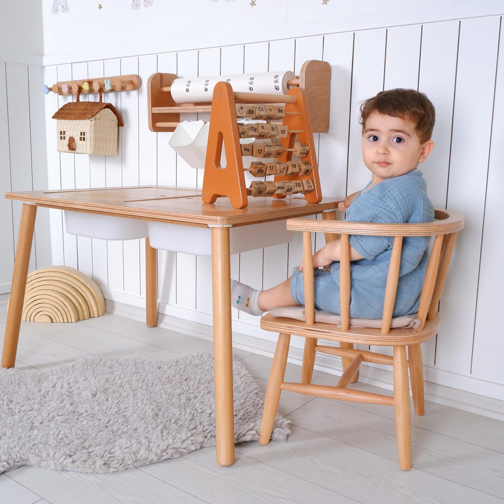 Customizable Montessori Wooden Kids Table, Windsor Chair & Bench – | Special production and offers are made for commercial areas.