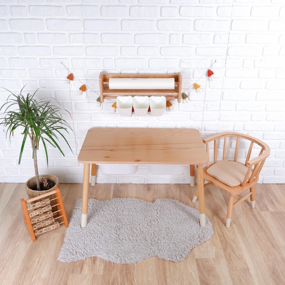 Customizable Montessori Wooden Kids Table, Windsor Chair & Bench – | Special production and offers are made for commercial areas.