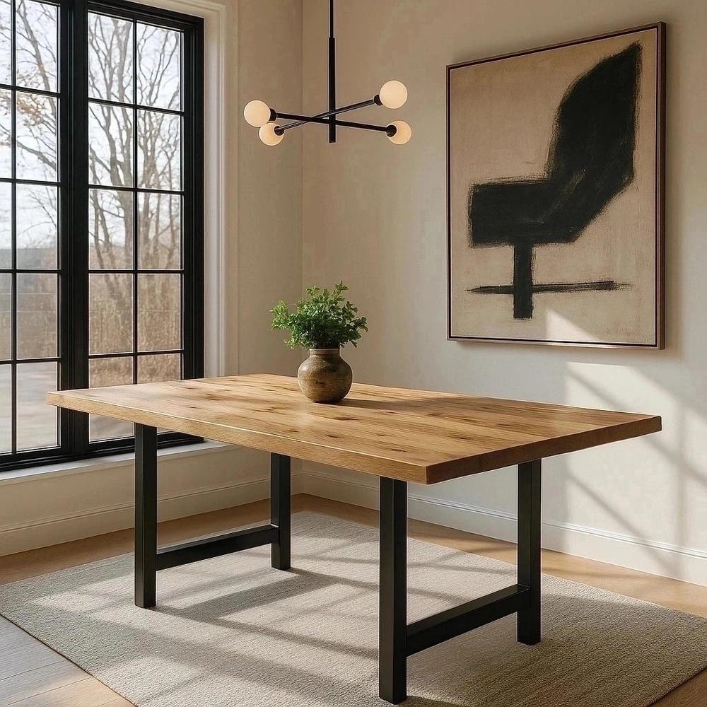 The Hepburn Dining Table, Rustic Kitchen Table, Solid Wood, Wooden Dining Table, Mid Century, Farmhouse, Dine Table