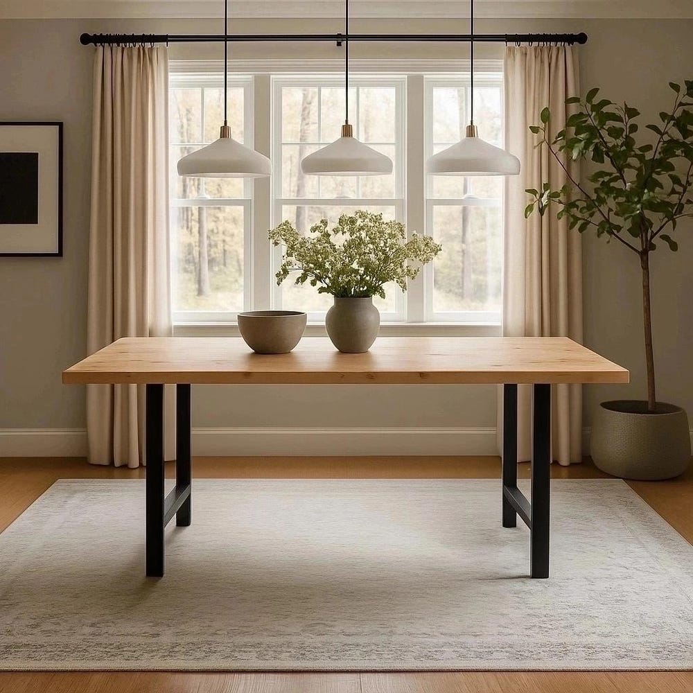 The Hepburn Dining Table, Rustic Kitchen Table, Solid Wood, Wooden Dining Table, Mid Century, Farmhouse, Dine Table