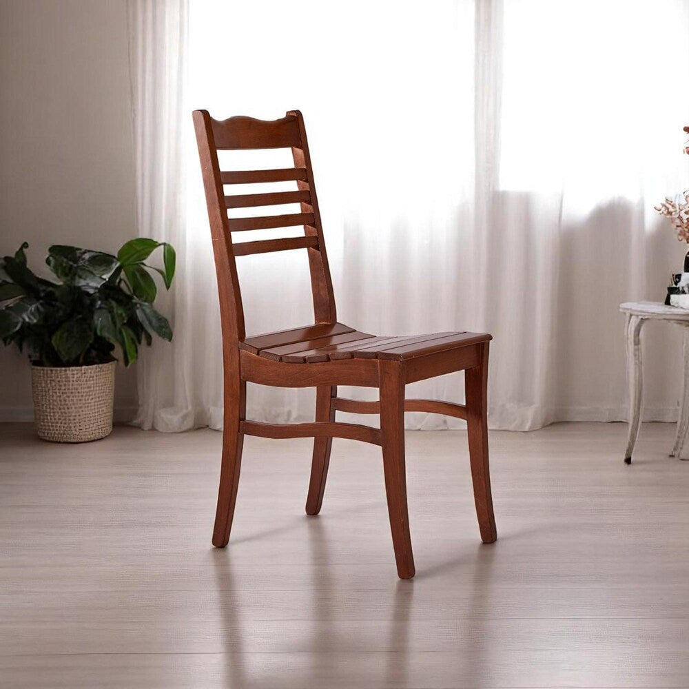 Solid Wood Dining Chair Handmade Rustic Modern Wooden Seat with Durable Eco-Friendly Finish & Comfortable Seating