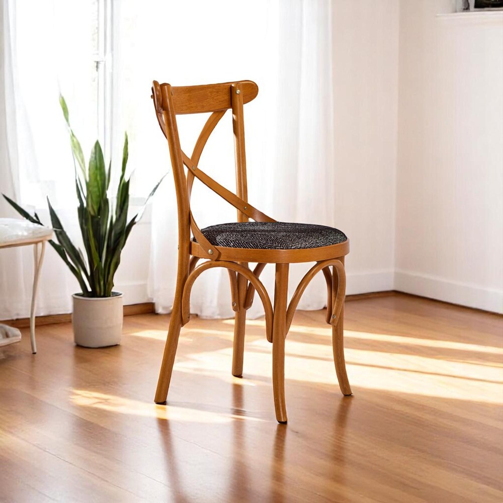 Solid Wood Dining Chair Handmade Rustic Modern Wooden Seat with Durable Eco-Friendly Finish & Comfortable Seating
