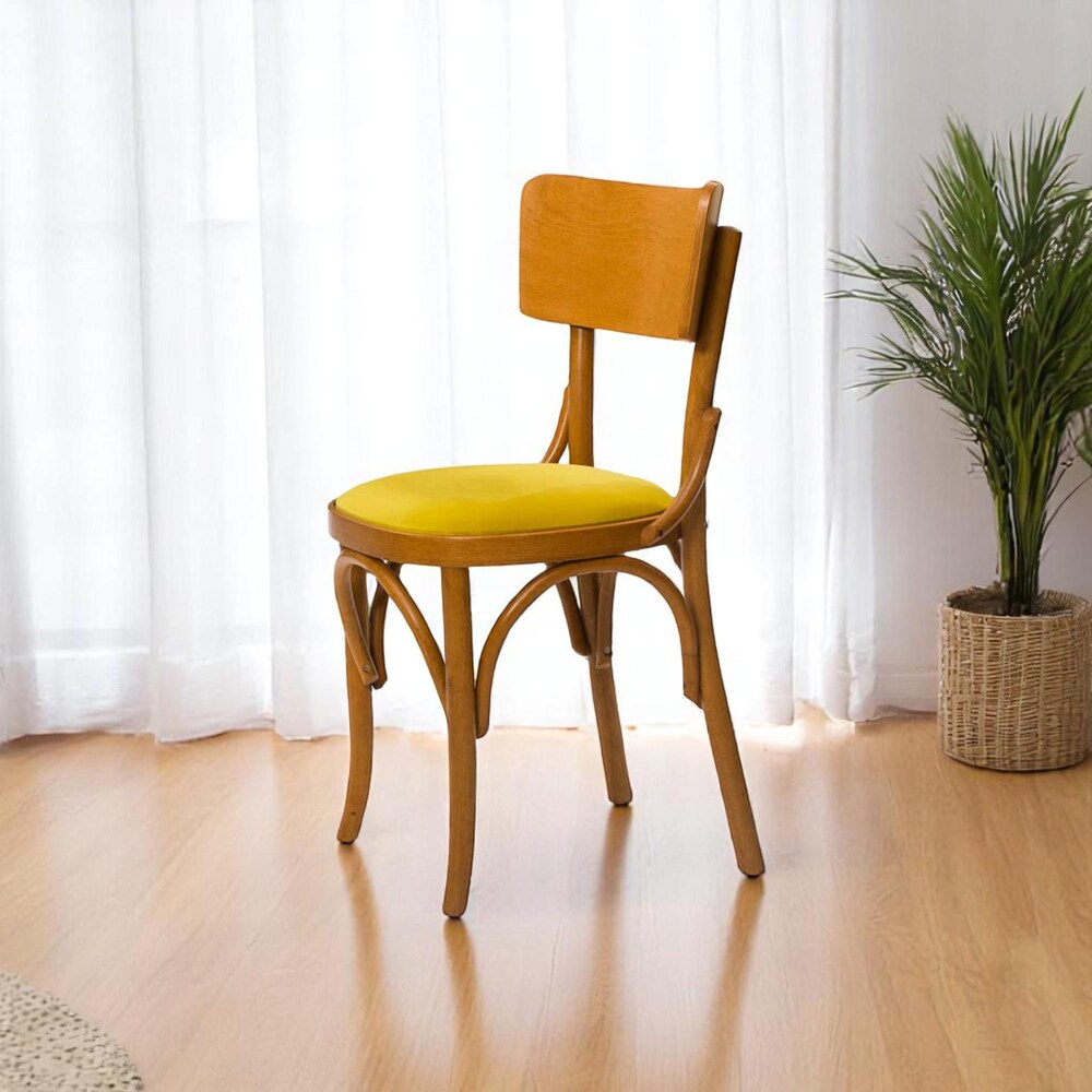 Solid Wood Dining Chair Handmade Rustic Modern Wooden Seat with Durable Finish Eco-Friendly Comfortable Seating